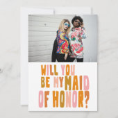 Groovy Colorful Maid of Honor Photo proposal Kaart (Voorkant)