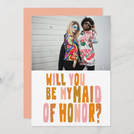 Groovy Colorful Maid of Honor Photo proposal Kaart