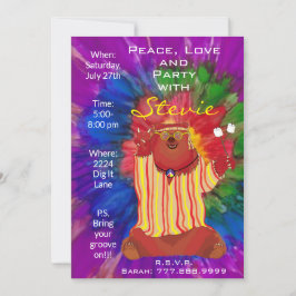 Groovy Colorful Peace Beer 1960-inch stijluitnodig Kaart