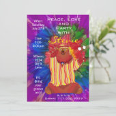Groovy Colorful Peace Beer 1960-inch stijluitnodig Kaart (Staand voorkant)