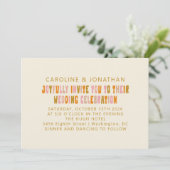 Groovy Colorful Pink and Oranje Lettering Wedding Kaart (Staand voorkant)
