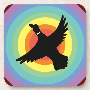 Groovy Colorful Rainbow Duck Bier Onderzetter