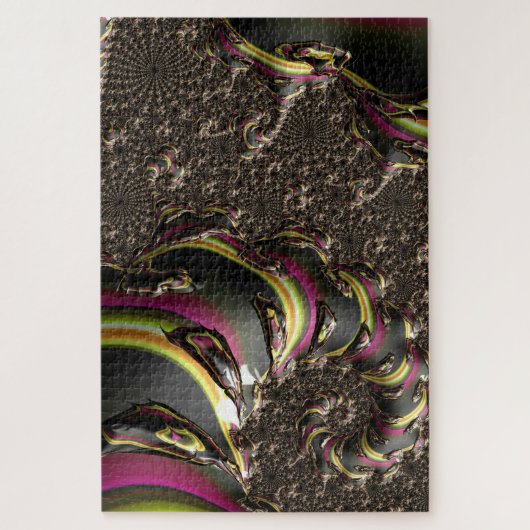 Groovy Colorful Trippy Funky Spiraling Fractal Art Legpuzzel (Verticaal)