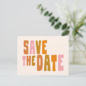 Groovy Colorful Unique Wedding Save the Date Briefkaart (Staand voorkant)