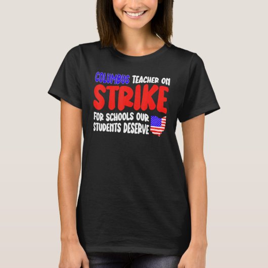 Groovy Columbus Ohio School Teachers Strike OH Tea T-shirt (Voorkant)