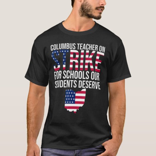 Groovy Columbus Ohio School Teachers Strike OH Tea T-shirt (Voorkant)