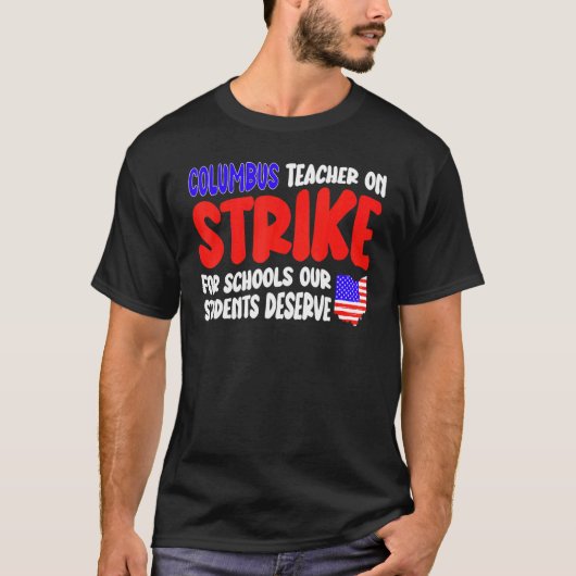 Groovy Columbus Ohio School Teachers Strike OH Tea T-shirt (Voorkant)
