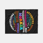 Groovy Community Outreach Worker Terug naar school Fleece Deken (Voorkant (Horizontaal))
