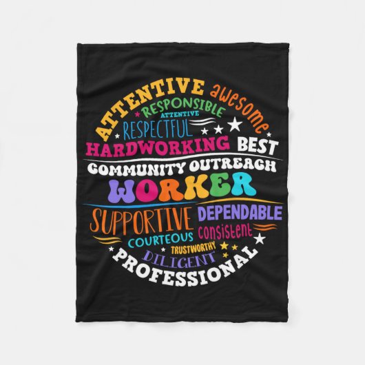 Groovy Community Outreach Worker Terug naar school Fleece Deken (Voorkant)