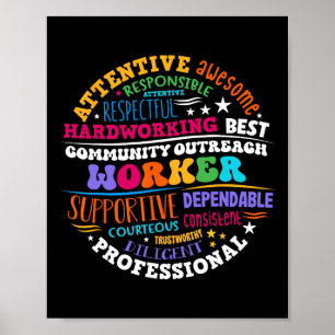 Groovy Community Outreach Worker Terug naar school Poster