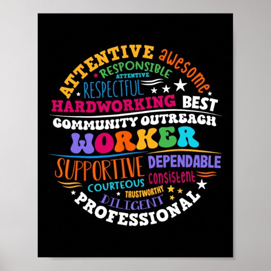 Groovy Community Outreach Worker Terug naar school Poster (Voorkant)