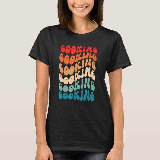 Groovy Cooking For Girl Women Retro 70s Hippie Boh T-shirt (Voorkant)