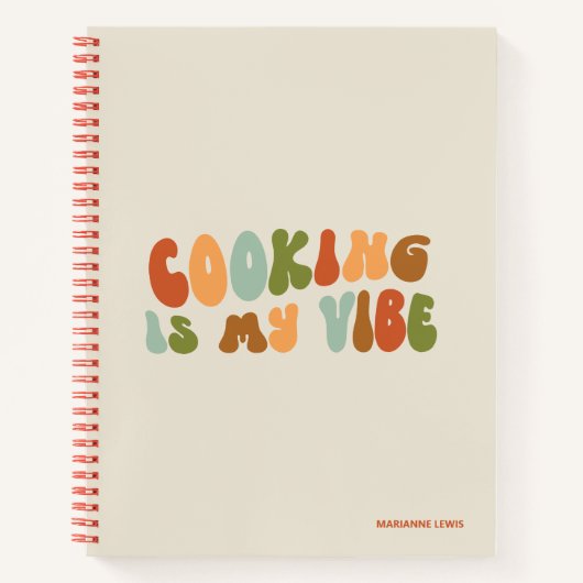 Groovy Cooking is mijn vibe, kok, chef-kok, foodie Notitieboek (Voorkant)