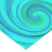 Groovy Cool Abstract Aqua Liquid Art Swirl Korte Tafelloper (Hoek)