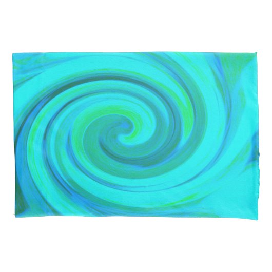 Groovy Cool Abstract Aqua Liquid Art Swirl Kussensloop (Voorkant)