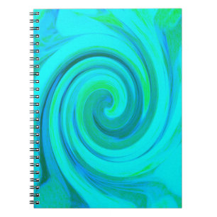 Groovy Cool Abstract Aqua Liquid Art Swirl Notitieboek