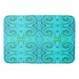 Groovy Cool Abstract Aqua Liquid Art Swirl Patroon Badmat