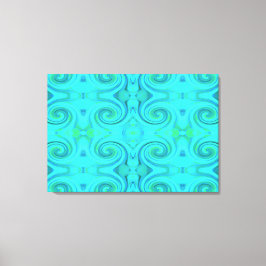 Groovy Cool Abstract Aqua Liquid Art Swirl Patroon Canvas Afdruk