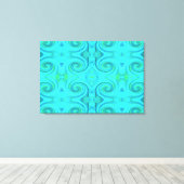 Groovy Cool Abstract Aqua Liquid Art Swirl Patroon Canvas Afdruk (Insitu (Houten vloer))