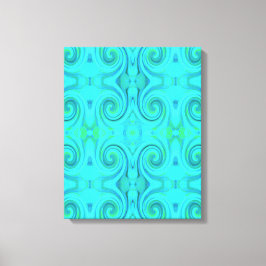 Groovy Cool Abstract Aqua Liquid Art Swirl Patroon Canvas Afdruk