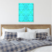 Groovy Cool Abstract Aqua Liquid Art Swirl Patroon Canvas Afdruk (Insitu (Slaapkamer))