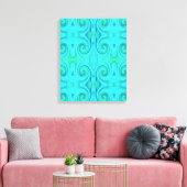 Groovy Cool Abstract Aqua Liquid Art Swirl Patroon Canvas Afdruk (Insitu (Woonkamer))
