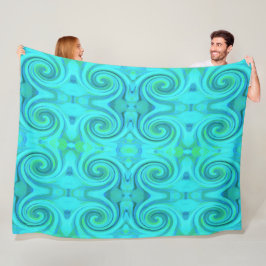 Groovy Cool Abstract Aqua Liquid Art Swirl Patroon Fleece Deken