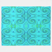 Groovy Cool Abstract Aqua Liquid Art Swirl Patroon Fleece Deken (Voorkant (Horizontaal))