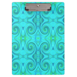 Groovy Cool Abstract Aqua Liquid Art Swirl Patroon Klembord