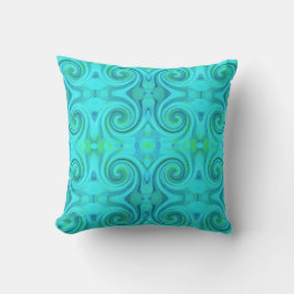 Groovy Cool Abstract Aqua Liquid Art Swirl Patroon Kussen
