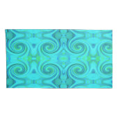 Groovy Cool Abstract Aqua Liquid Art Swirl Patroon Kussensloop (Achterkant-Rechts)