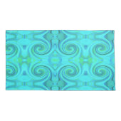 Groovy Cool Abstract Aqua Liquid Art Swirl Patroon Kussensloop (Achterkant-Links)