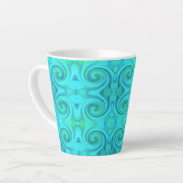 Groovy Cool Abstract Aqua Liquid Art Swirl Patroon Latte Mok