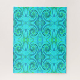 Groovy Cool Abstract Aqua Liquid Art Swirl Patroon Legpuzzel