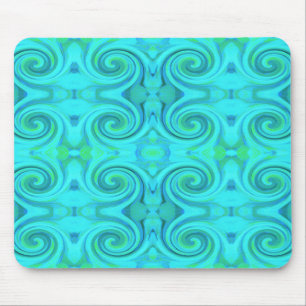 Groovy Cool Abstract Aqua Liquid Art Swirl Patroon Muismat