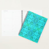 Groovy Cool Abstract Aqua Liquid Art Swirl Patroon Planner (Display)
