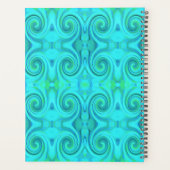 Groovy Cool Abstract Aqua Liquid Art Swirl Patroon Planner (Achterkant)