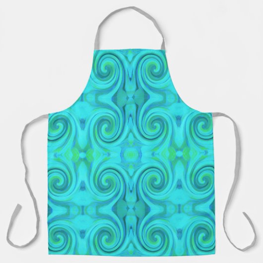 Groovy Cool Abstract Aqua Liquid Art Swirl Patroon Schort (Voorkant)