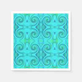 Groovy Cool Abstract Aqua Liquid Art Swirl Patroon Servet