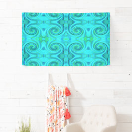 Groovy Cool Abstract Aqua Liquid Art Swirl Patroon Spandoek