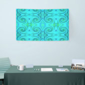 Groovy Cool Abstract Aqua Liquid Art Swirl Patroon Spandoek (Beurs)