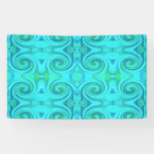 Groovy Cool Abstract Aqua Liquid Art Swirl Patroon Spandoek (Horizontaal)