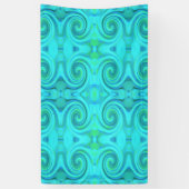 Groovy Cool Abstract Aqua Liquid Art Swirl Patroon Spandoek (Verticaal)