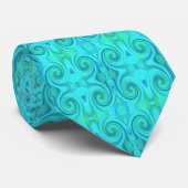 Groovy Cool Abstract Aqua Liquid Art Swirl Patroon Stropdas (Opgerold)