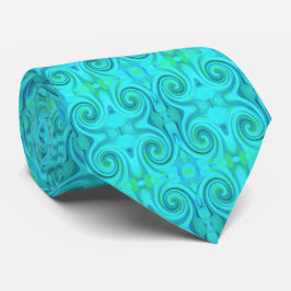 Groovy Cool Abstract Aqua Liquid Art Swirl Patroon Stropdas