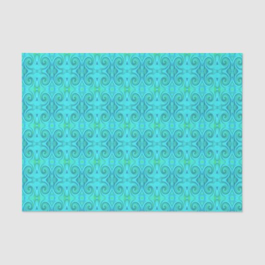 Groovy Cool Abstract Aqua Liquid Art Swirl Patroon Tissuepapier (Voorkant)