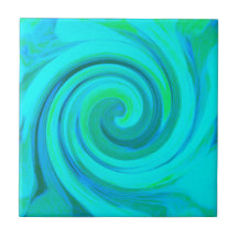 Groovy Cool Abstract Aqua Liquid Art Swirl