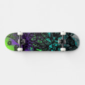Groovy Cool Black Paars Green Abstracte Art Persoonlijk Skateboard (Horizontaal)