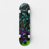 Groovy Cool Black Paars Green Abstracte Art Persoonlijk Skateboard (Voorkant)