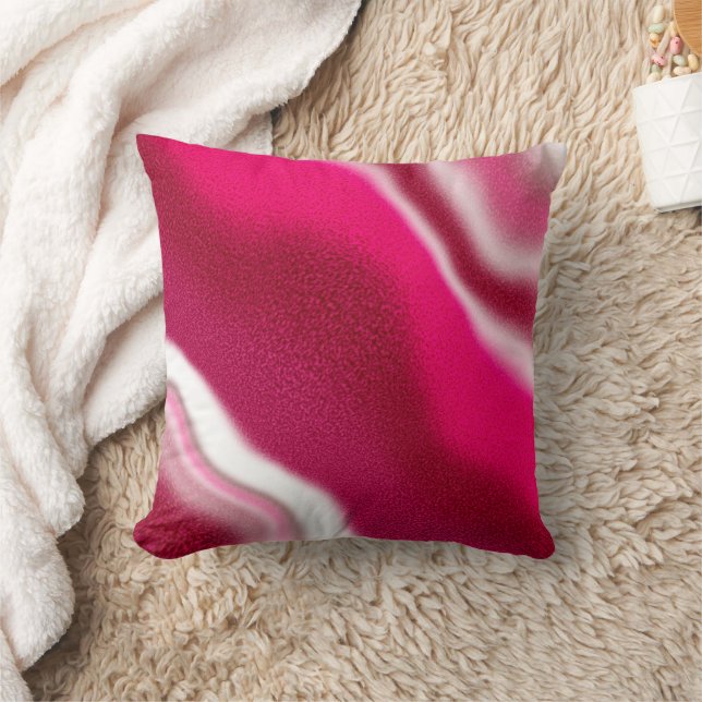 Groovy Cool Candy Cane Rood Roze Kerst Accent Kussen (Deken)